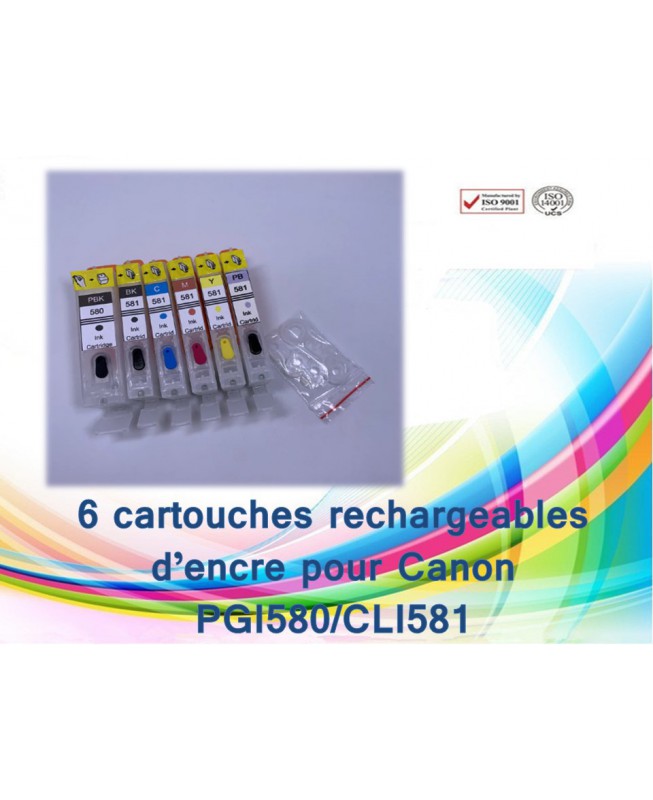 6 Cartouches Encre CANON PGI-580 XL CLI-581 XL Cartouches Encre